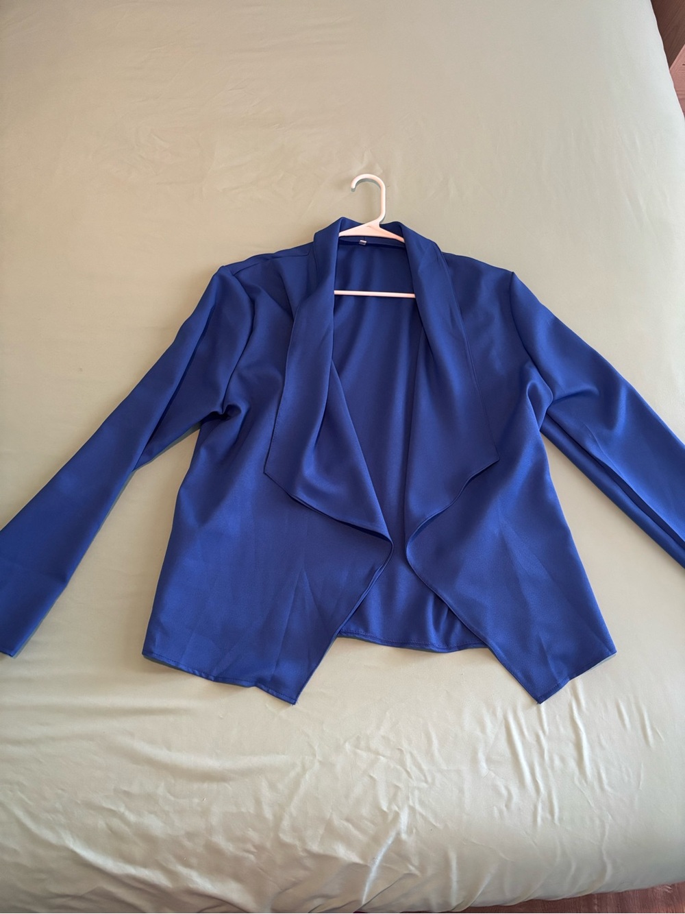 Set of 2 Women's Open Front Draped Blazer Jacket - Royal Blue & Yellow.